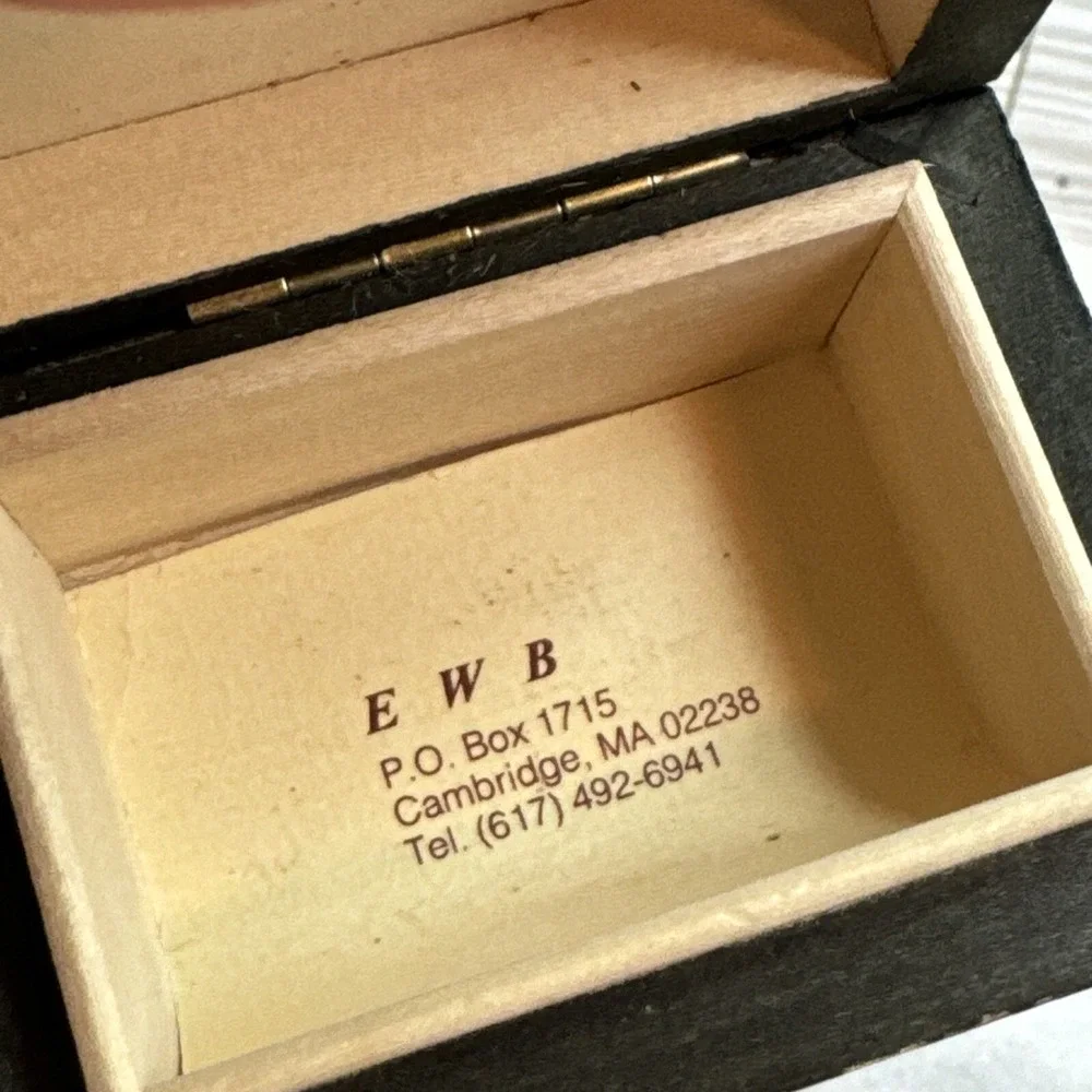 Signed EWB Trinket Jewelry Box Goddess Moon Poland Painted Wood